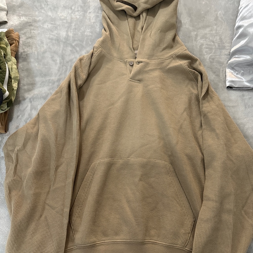 Fear of god essentials kids waffle hoodie